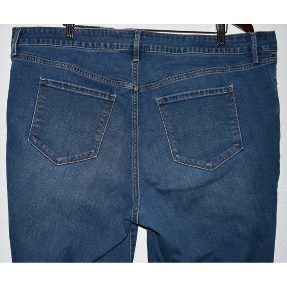 Old Navy Kicker Boot Stretch Jeans Size 22 Mid Rise Soft Blue Denim 5-Pocket - Picture 12 of 16